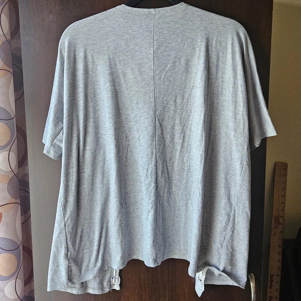 Justice Gray Open Front Short Sleeve Cardigan